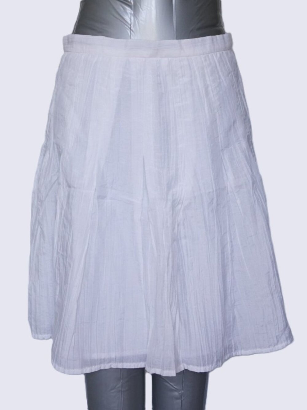 [NWT] J.Jill Women's Petite Cotton And Silk Crinkle Skirt White 2P